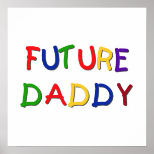 Poster Futur papa couleurs primaires T-shirts et cadeaux