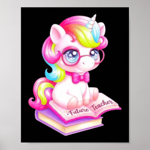 Poster Futur professeur de licorne mignonne Clroom