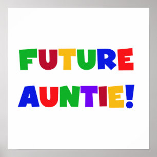 Poster Futur Tante Couleurs primaires T-shirts et cadeaux