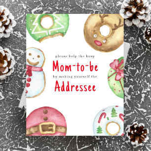 Poster Future maman destinataire baby shower Noël hiver