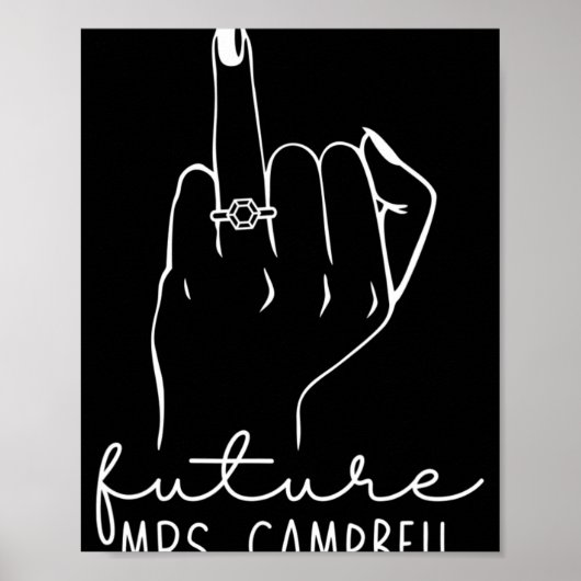 Poster Future Mrs. Campbell New Bridal To Be Fiance Bache (Devant)