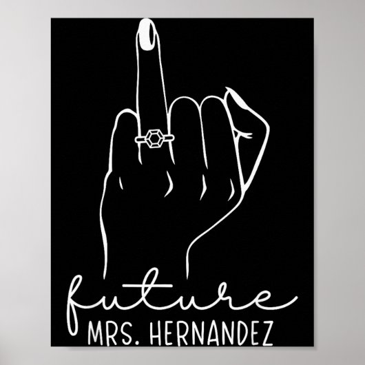 Poster Future Mrs. Hernandez New Bridal To Be Fiance Bach (Devant)