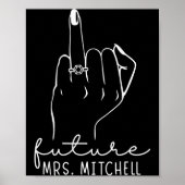 Poster Future Mrs. Mitchell New Bridal To Be Fiance Bache (Devant)