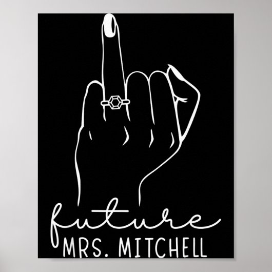 Poster Future Mrs. Mitchell New Bridal To Be Fiance Bache (Devant)