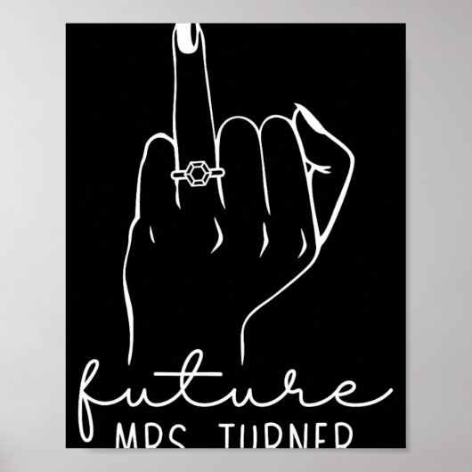 Poster Future Mrs. Turner New Bridal To Be Fiance Bachelo (Devant)