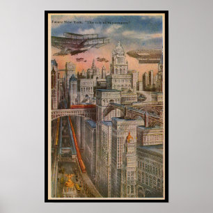 Poster Future New York la ville des gratte-ciels
