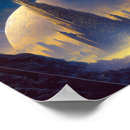 Poster Future Space City Sci-Fi Art (Coin)