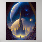 Poster Future Space City Sci-Fi Art (Devant)