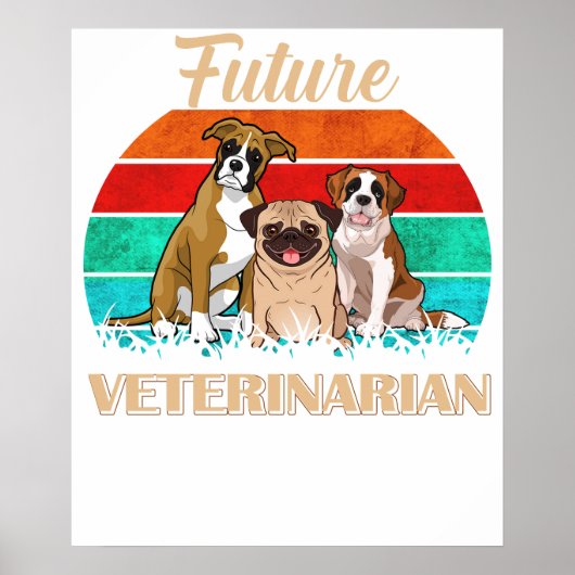 Poster Future Veterinarian - Cute Aspiring Vets (Devant)