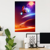 Poster Futurisme Rétro, Esthétique Surréaliste, Vélo spat (Bureau à domicile)