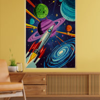 Futurisme rétro Sci-Fi Space Exploration Mur Art