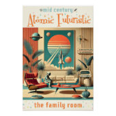 Poster Futuriste atomique Floride Espace Age Chambre Fami (Devant)