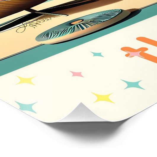 Poster Futuriste atomique Floride Espace Age Chambre Fami (Coin)