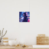 Poster Futuriste Cyberpunk Glity Hologrammes | N (Cuisine)