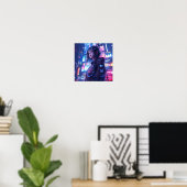 Poster Futuriste Cyberpunk Glity Hologrammes | N (Bureau à domicile)