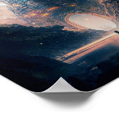 Poster Futuriste Imaginaire Castle Landscape (Coin)