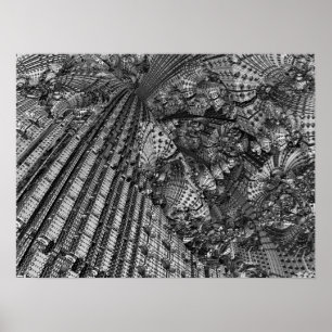 Poster Futuristic 3D fractal