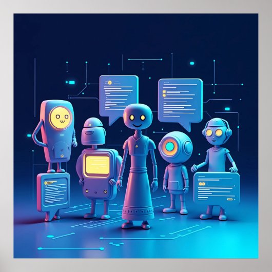 Poster "Futuristic AI Assistants AI (Devant)