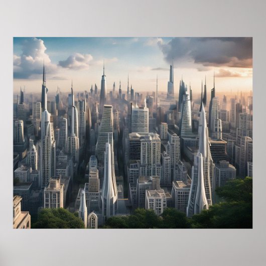Poster Futuristic City Art (Devant)