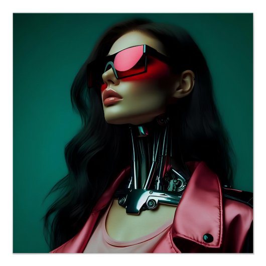 Poster futuristic cybernetic woman (Devant)