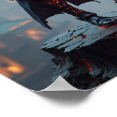 Poster Futuristic Cyberpunk Samurai Warrior - Sci-Fi Mech (Coin)