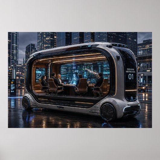 Poster Futuristic Executive Meeting  – Mobile Boardroom (Devant)