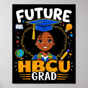 Poster Futurs enfants diplômés de l'hbcu fille noire afro