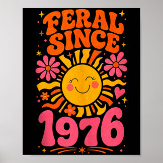 Poster Fvibesl Depuis 1976 Soleil Rétro - Drôle 50e Anniv