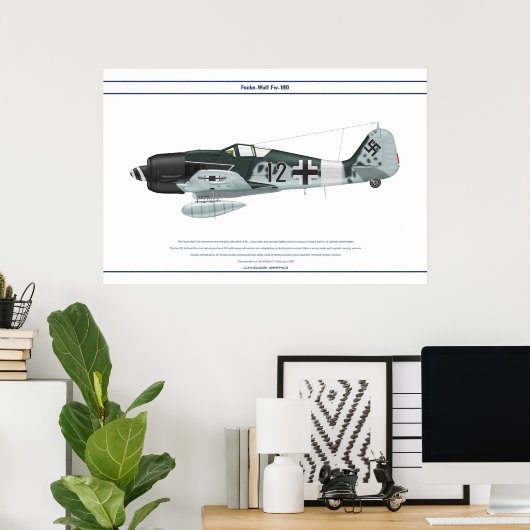 Poster Fw-190 A-8 JG3 1 (Bureau à domicile)