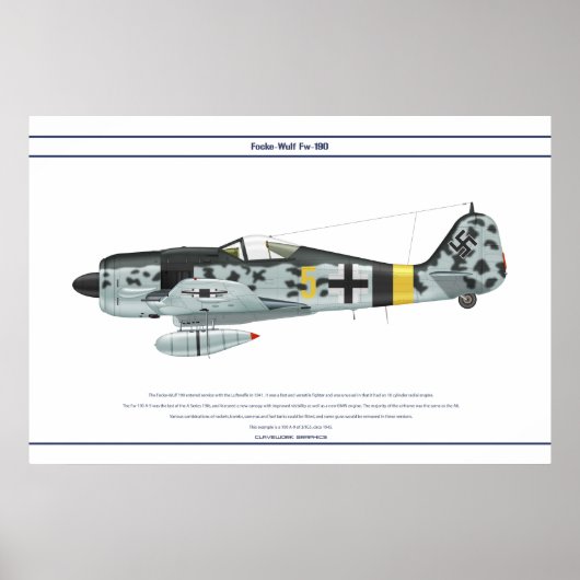 Poster Fw-190 A-9 JG5 1 (Devant)