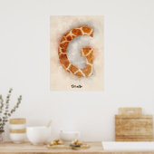 Poster G est pour Girafe (Cuisine)
