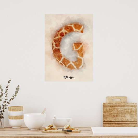 Poster G est pour Giraffe (Cuisine)