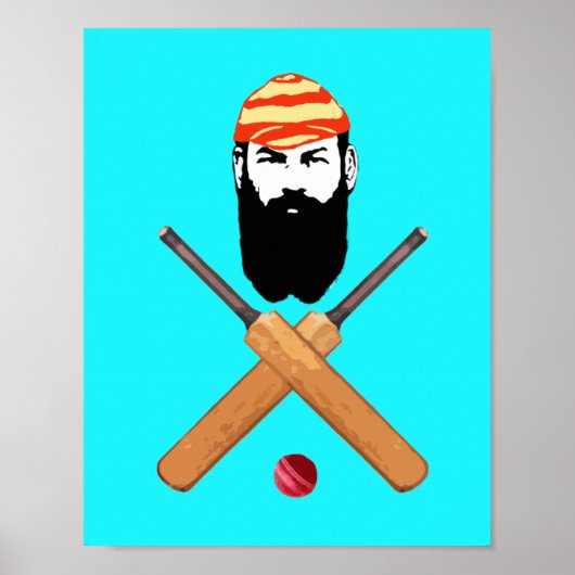 Poster G Grace Vintage cricketer (Devant)