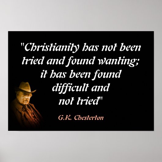 Poster G.K. Chesterton Quote On Christianity (Devant)