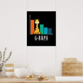 Poster G-raph Funny Giraffe Graph Pun Graph Dark BG (Cuisine)