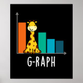 Poster G-raph Funny Giraffe Graph Pun Graph Dark BG (Devant)