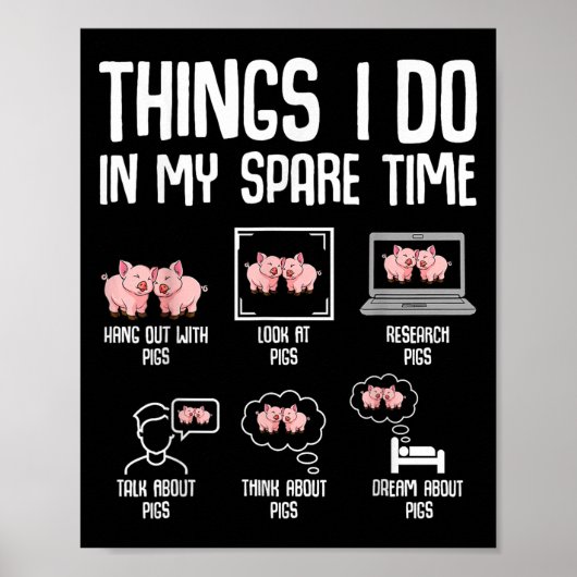 Poster G Things I Do In My Spare Time Women Kids  (Devant)