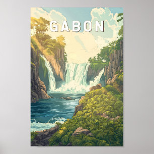 Poster Gabon Illustration Voyage Art Vintage