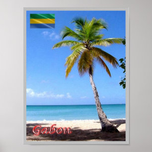 Poster Gabon - Palmier -