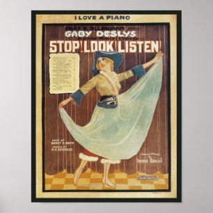 Poster Gaby Deslys Arrêtez ! Regarde ! Écoute ! Songbook 