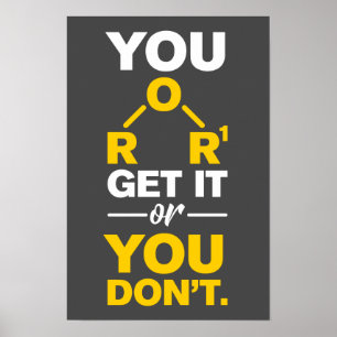 Poster Gag de chimie vous obtenez ou vous n'enseignez pas