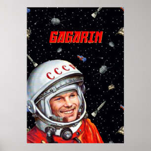 Poster Gagarine de l'art spatial [Soviétwave] — Gagarine
