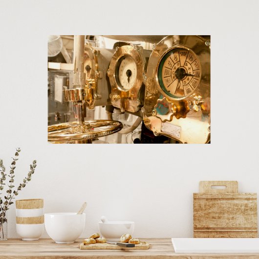 Poster Gages Et Instruments De Navigation Sur Sous-Marin (Cuisine)