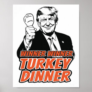 Poster Gagnant Dîner Turc Dîner Drôle Turquie Trump Tha