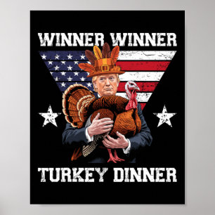 Poster Gagnant Dîner Turquie Trump Thanksgiving Fun