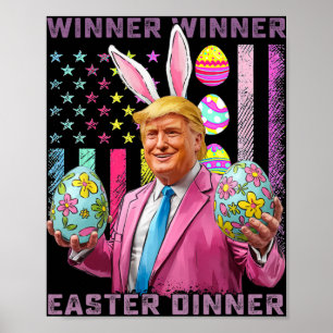 Poster Gagnant Gagnant Dîner de Pâques Drôle Trump Joyeux