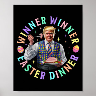 Poster Gagnant Gagnant Dîner de Pâques Drôle Trump Joyeux