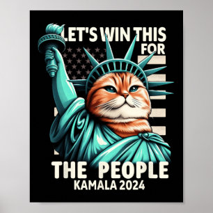 Poster Gagnons Cela Pour Les Gens Drôle Statue De Chat De