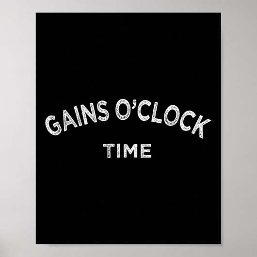 Poster Gain O'clock Time Funny Powerlifting Bodybuilding (Devant)