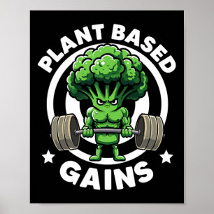 Poster Gains Basés Sur plante Vegan Athlete Vegan Gym Veg